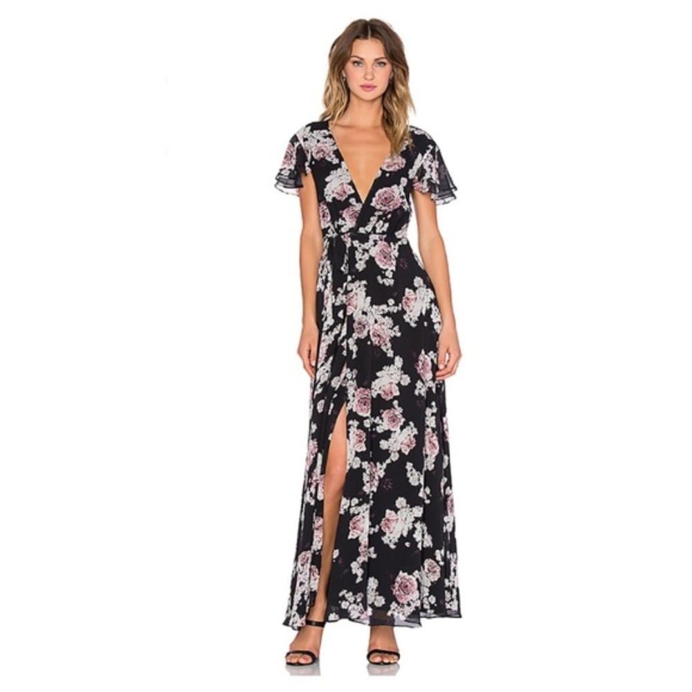 Jetset Diaries Rosa Floral Maxi Dress Black